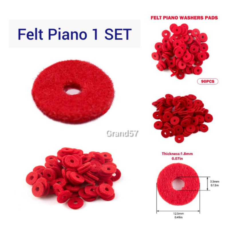 thumbnail image 2 of New Piano Key Dust Cover Red Keyboard Protective Wool Felt Soft US 2 of 12
