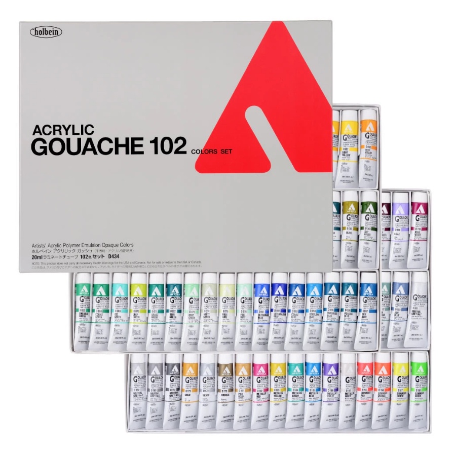 Jual Holbein Acryla Gouache - Set of 102 colors x 20ml | Shopee Indonesia