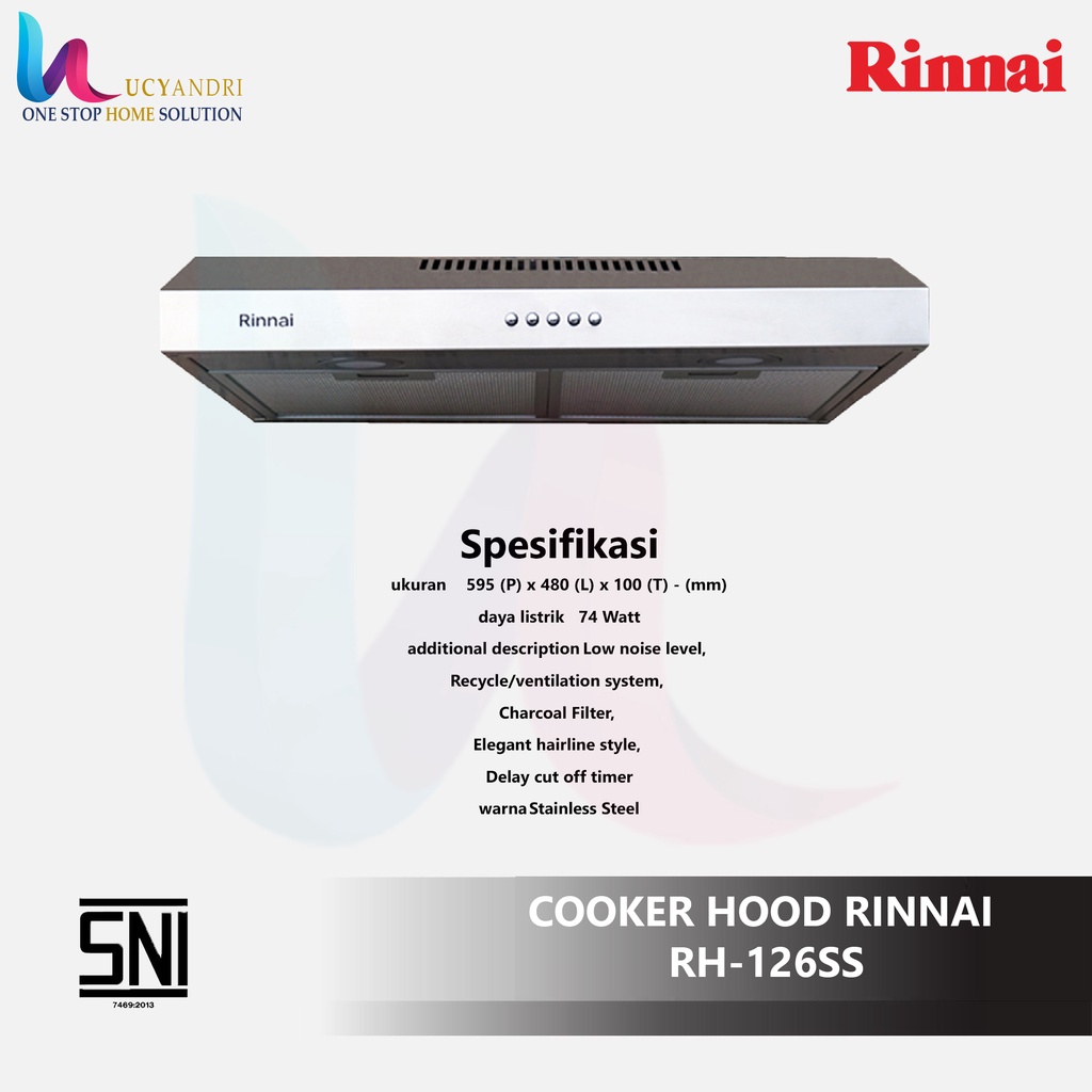 Jual Cooker Hood Rinnai RH-126SS || Penghisap Asap Rinnai RH-126 SS ...