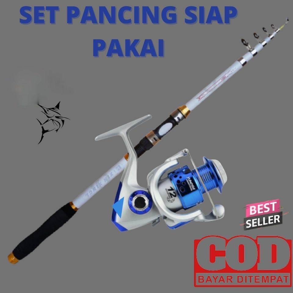 Jual Paket Mancing Mania Siap Pakai Set Joran Cm Reel Gulungan