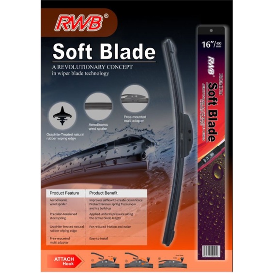 Jual Wiper Mobil Type Soft Blade (harga Per 1 Pcs) Merk RWB Untuk KACA ...