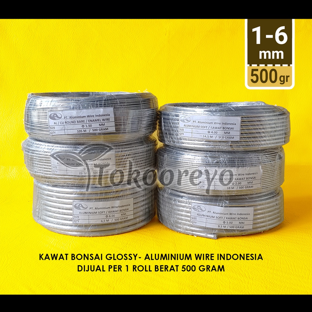 Jual Kawat Bonsai Aluminium Wire Indonesia Awi Silver Glossy Gram Shopee Indonesia