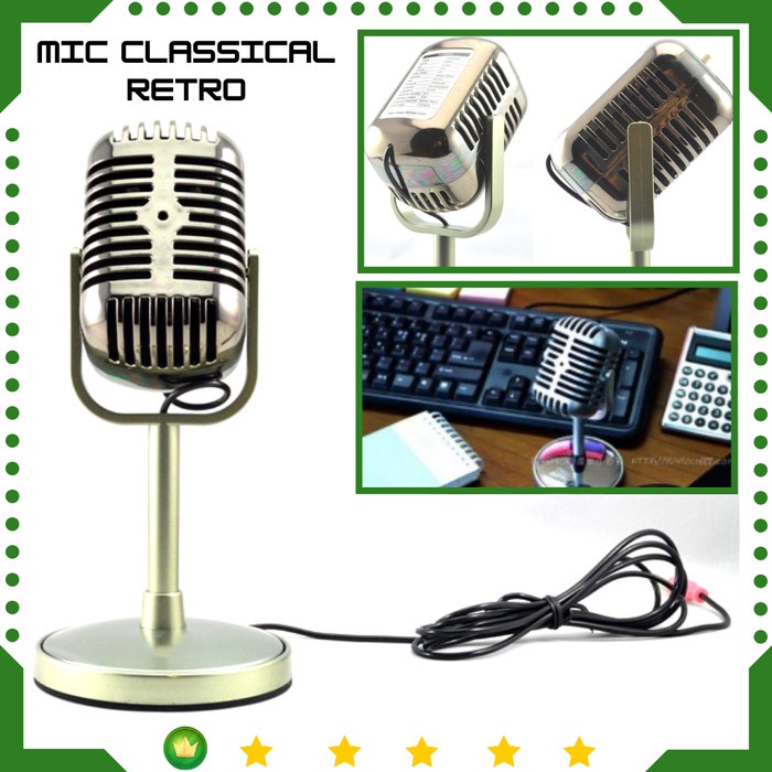 Jual MICROPHONE / MIC CONDENSER CLASSICAL RETRO RECORDING LAPTOP PC HP