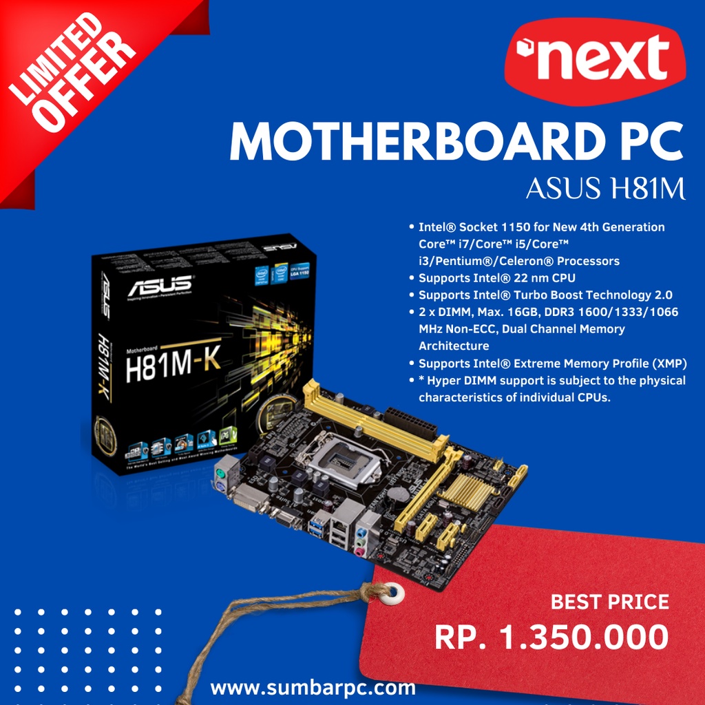 Jual Motherboard Asus H81MK Garansi Resmi Shopee Indonesia