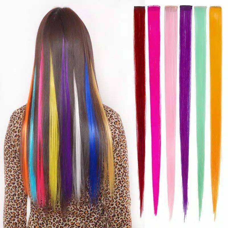 Jual IRCLIHP WAARNA wig hair clip colour highlight rambut sambung palsu ...