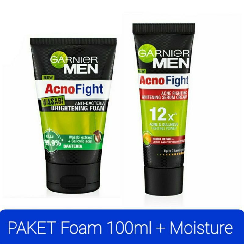 Jual GARNIER Men Acno Fight Wasabi Foam 100ml + GARNIER Men Acno Fight