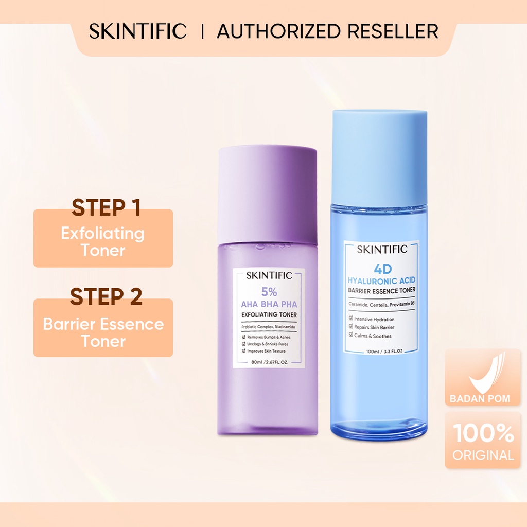 Jual [BPOM]SKINTIFIC 5 AHA BHA PHA Exfoliating Toner & 4HA Barrier