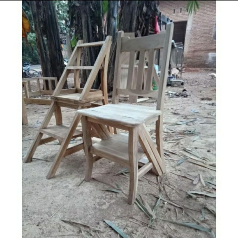 Jual KURSI TANGGA LIPAT KAYU JATI TERMURAH | Shopee Indonesia