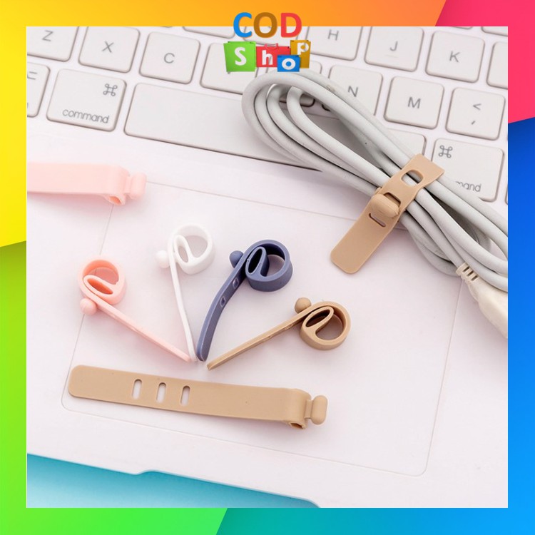 Jual Cod Tali Pengikat Kabel Karet Penggulung Kabel Cord Holder Cable Tie Clip