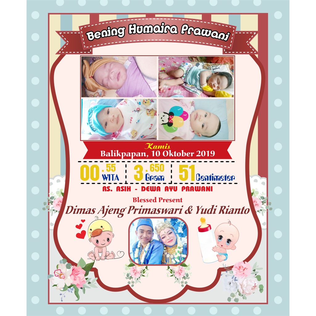 Jual Custom Biodata Bayi Edit Foto Kelahiran Anak Bio Baby Desain ...
