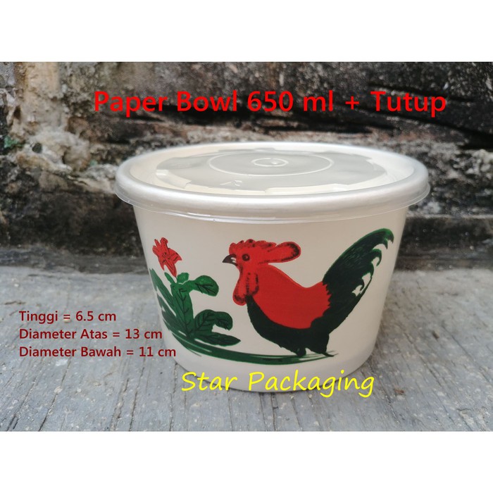 Jual Promo Spesial Paper Bowl Ml Ayam Jago Isi Pcs Tutup