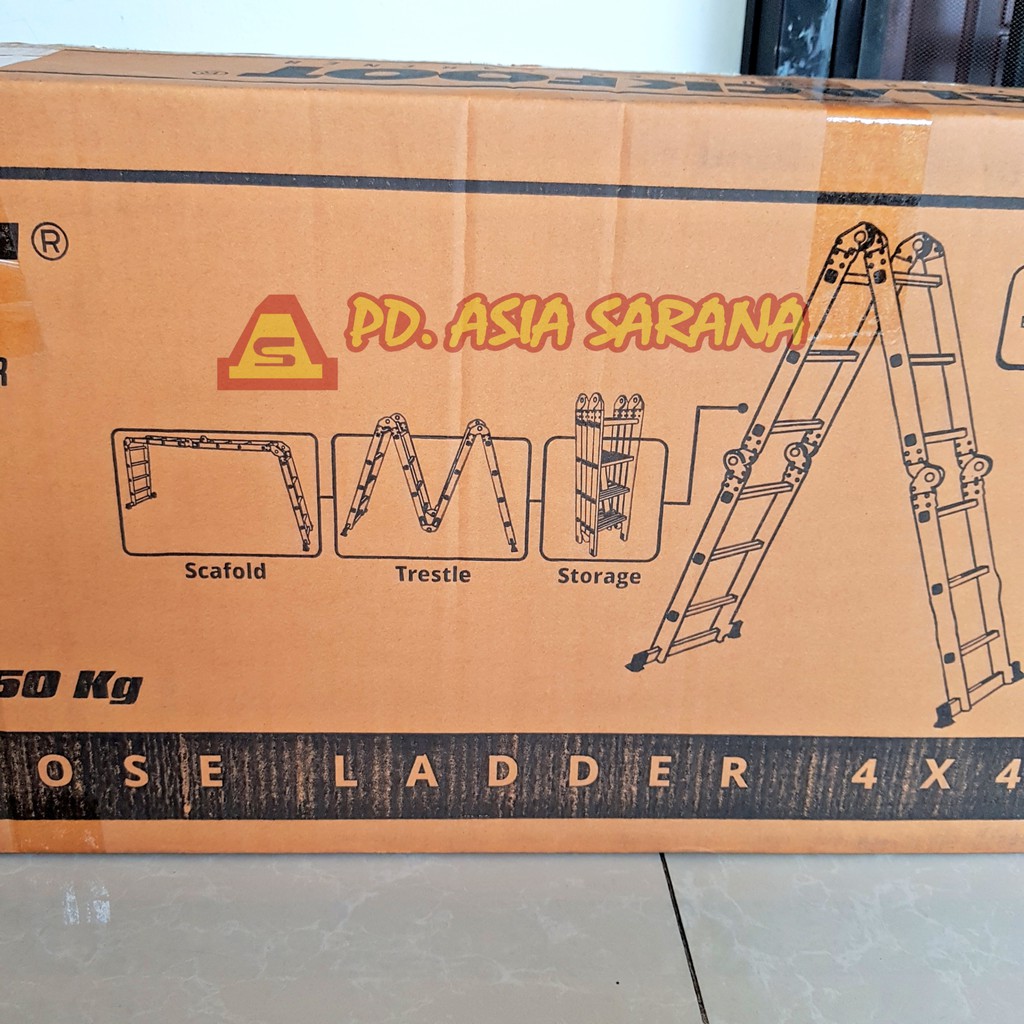 Jual Tangga Lipat 4.6 Meter Multifungsi 4x4 BLACKFOOT Multi Purpose ...