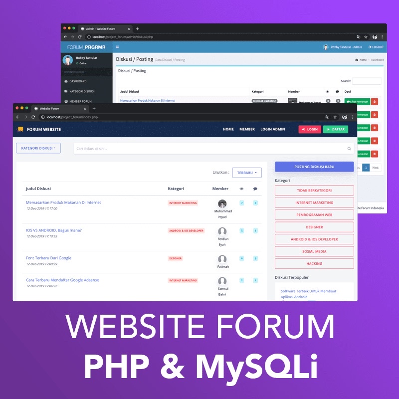 Jual Source Code Website Forum Menggunakan PHP dan MySQLi | Shopee ...