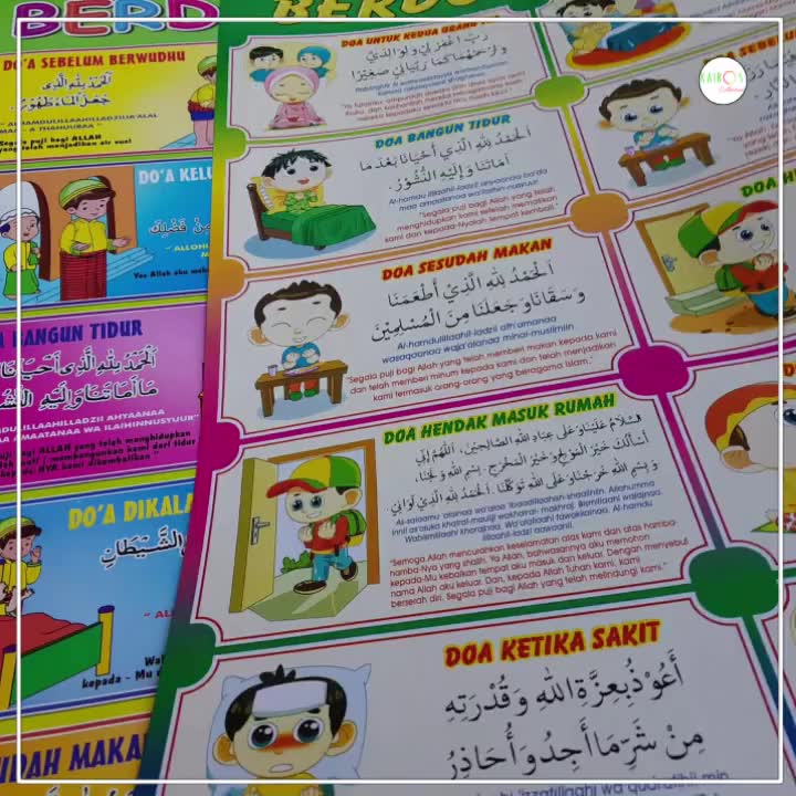 Jual Poster Dinding Edukasi Belajar Anak Gambar Islami Berdoa Yuk ...