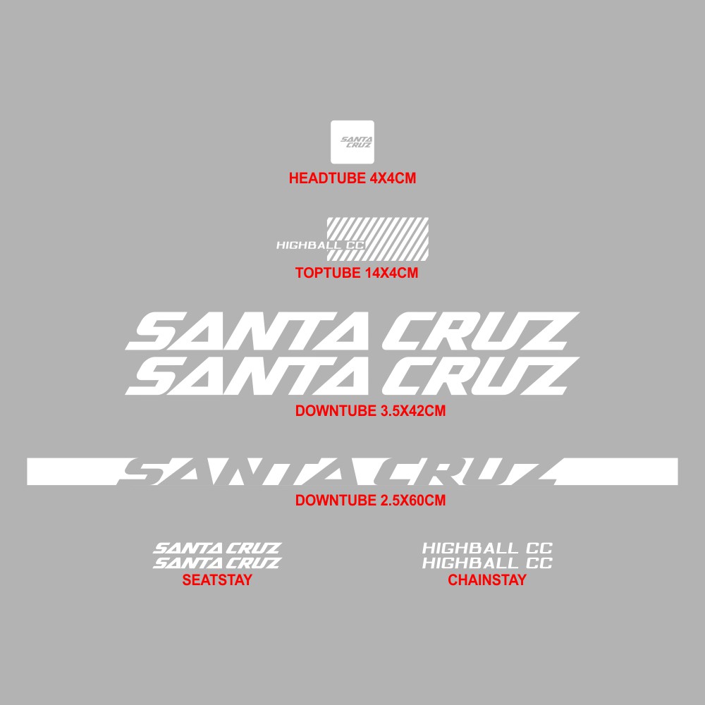 Jual Stiker Pack Sepeda Santa Cruz HighBall CC- Bicycle Decal Sticker ...