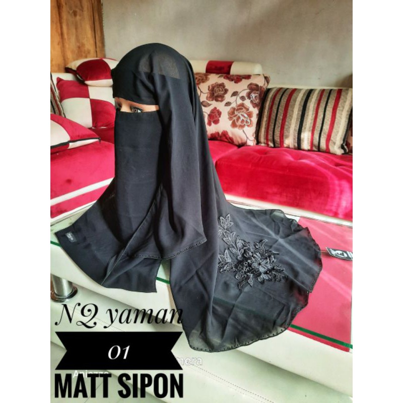 Jual Niqob Niqab Cadar Purdah Dua Lapis Layer Sifon Renda Yaman Temboro Sipon Silky Shopee 3978