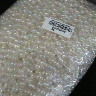 4mm Clear Iridescent Beads