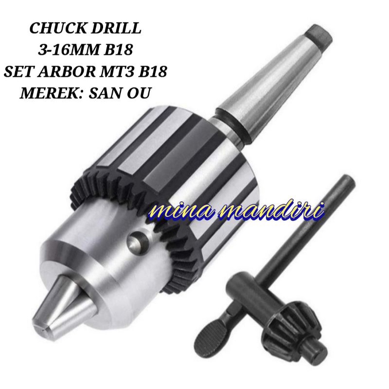 Jual Chuck Drill Kepala Bor Drill Chuck Mm B Set Arbor Mt