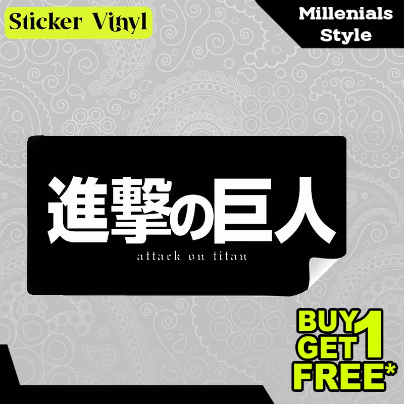 Jual Stiker Sticker Attack on Titan Kanji Gambar Unik Desain Keren dan ...