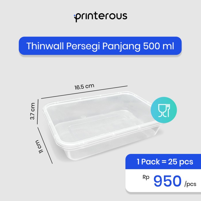 Jual Kotak Makan Plastik Thinwall Food Container Persegi Panjang