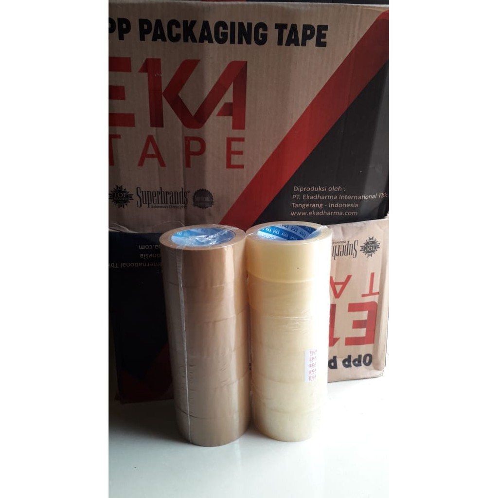 Jual Lakban Ekatape Bening Coklat Dus Isi Roll Pcs Shopee Indonesia