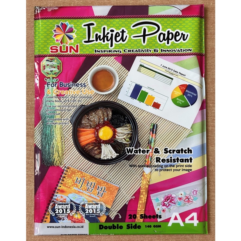 Jual Kertas Foto Sun A4 Inkjet Paper Double Side A4 (140 235 gsm) Next ...