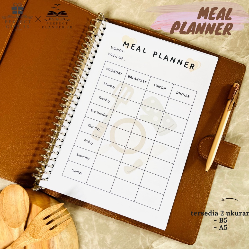 Jual Meal Planner, Food Planner, Recipe Planner, Grocery Planner, Isi ...