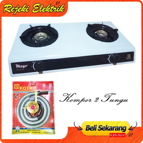 Jual Kompor Gas 2 Tungku warna Putih / Hitam - Kompor Gas Mayo | Shopee