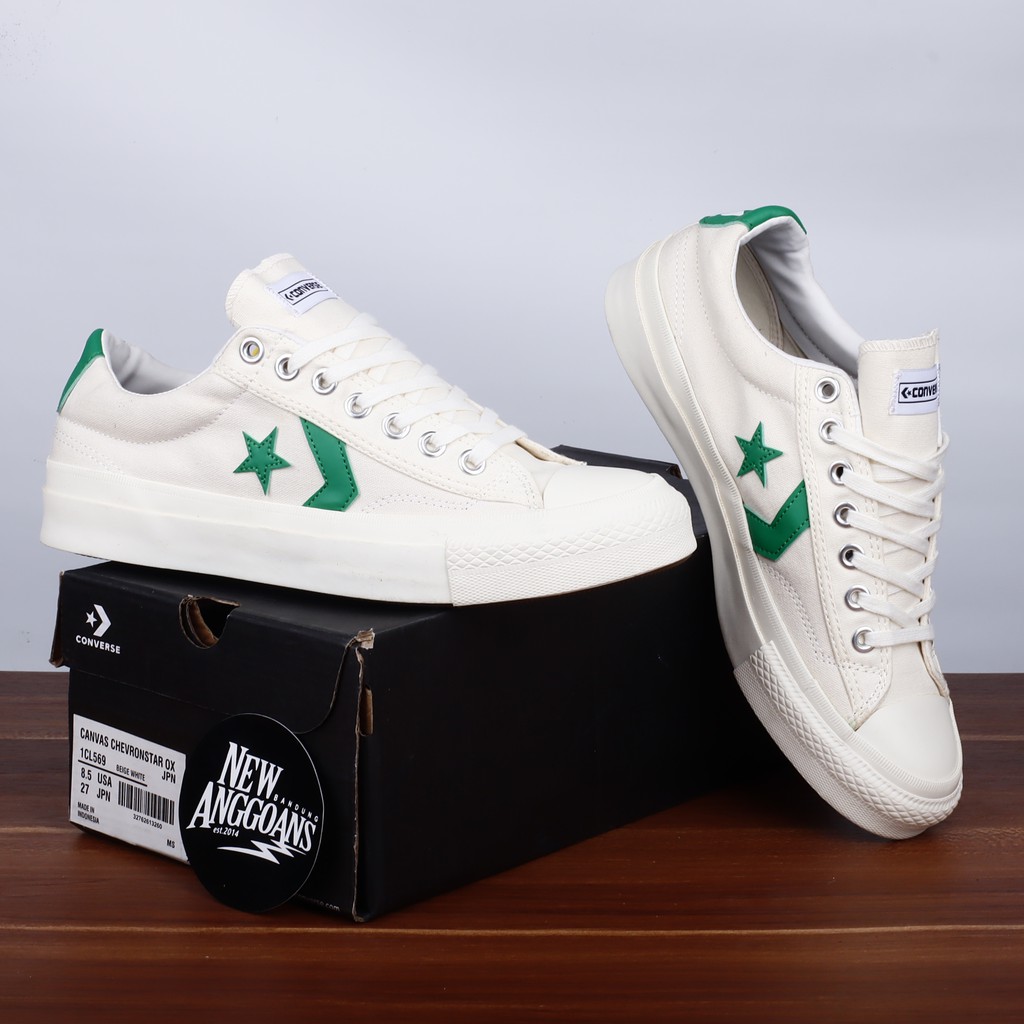 Converse best sale white green