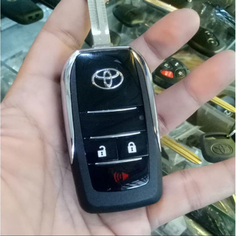 Jual Casing Kunci Flip Key Toyota Innova Fortuner Altis Hilux 3 Tombol ...