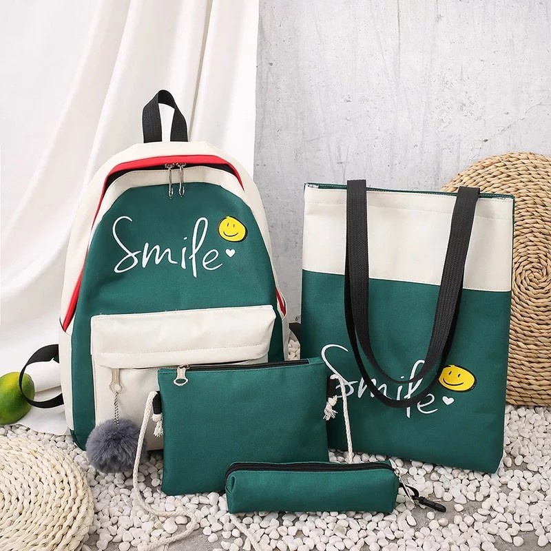 Jual GRUNI FA0049 Tas Ransel 4In1 Smile Totebag Wanita Lucu Tas Wanita