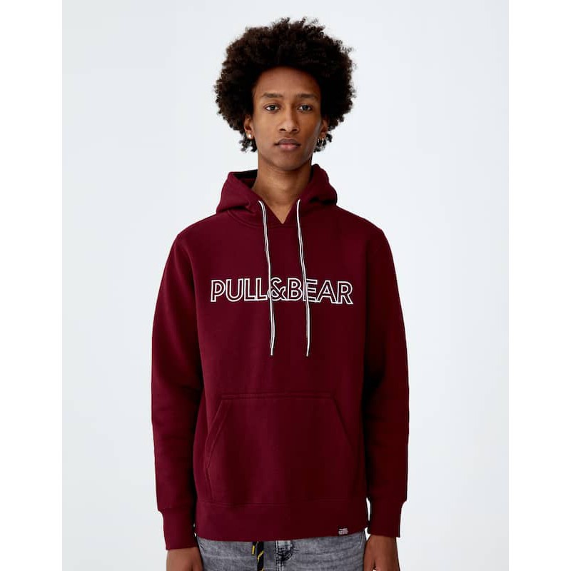 Pull and bear maroon hoodie new arrivals