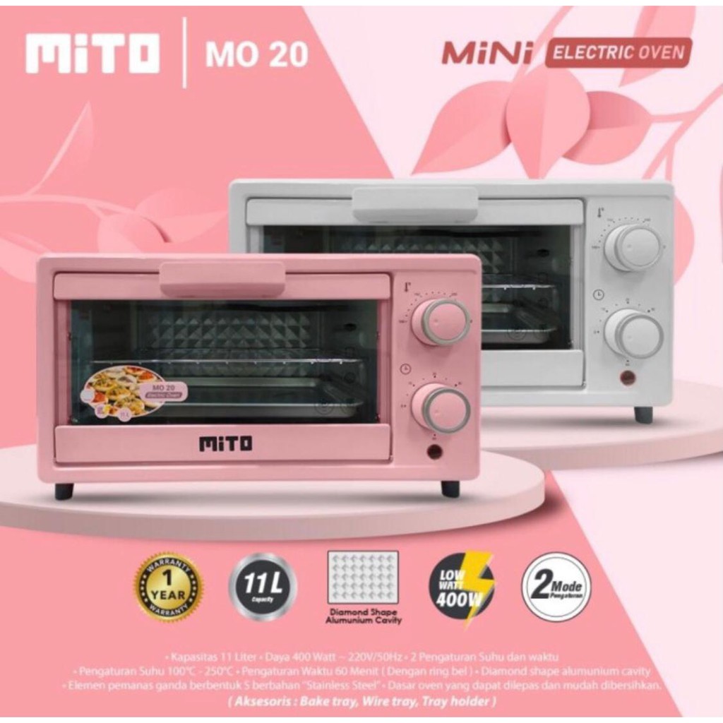 Jual Mito Oven Listrik Mini 11 Lt MO 20 DENGAN BUBBLE WRAP KHUSUS JNE