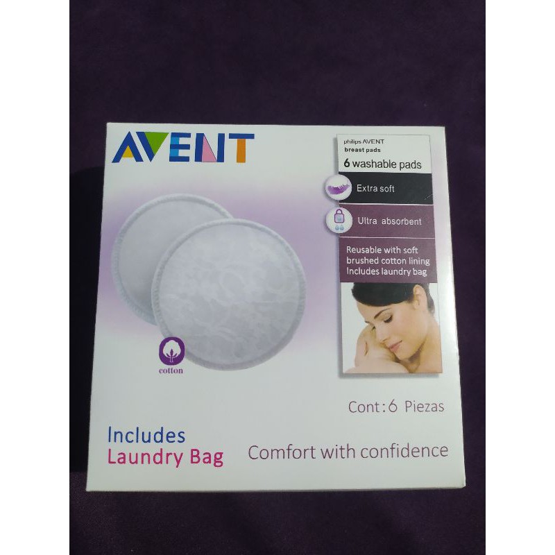 Philips Avent Washable Breast Pads isi 6 pcs bisa dicuci + free