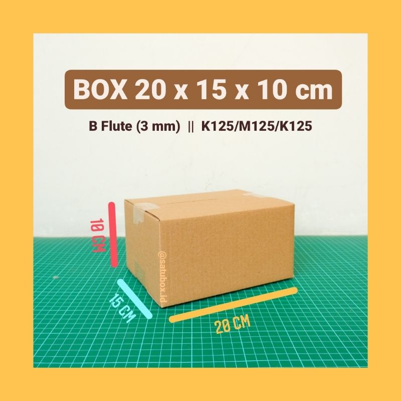 Jual Kardus Box polos uk. 20x15x10 cm, single wall tebal 3mm Shopee