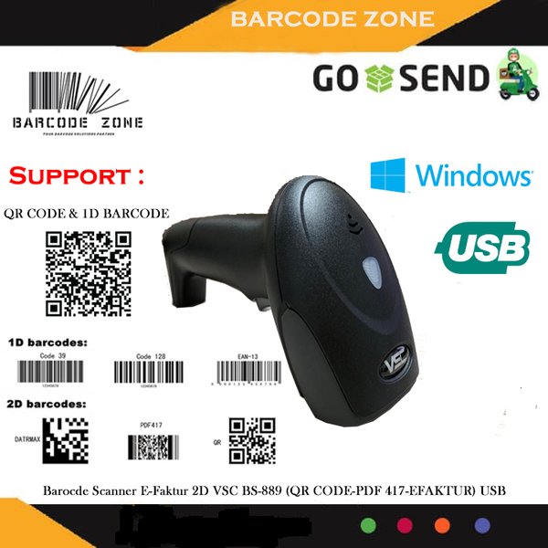 Jual BARCODE SCANNER 2D E-FAKTUR VSC BS-889 QR CODE-PDF 417-EFAKTUR USB ...