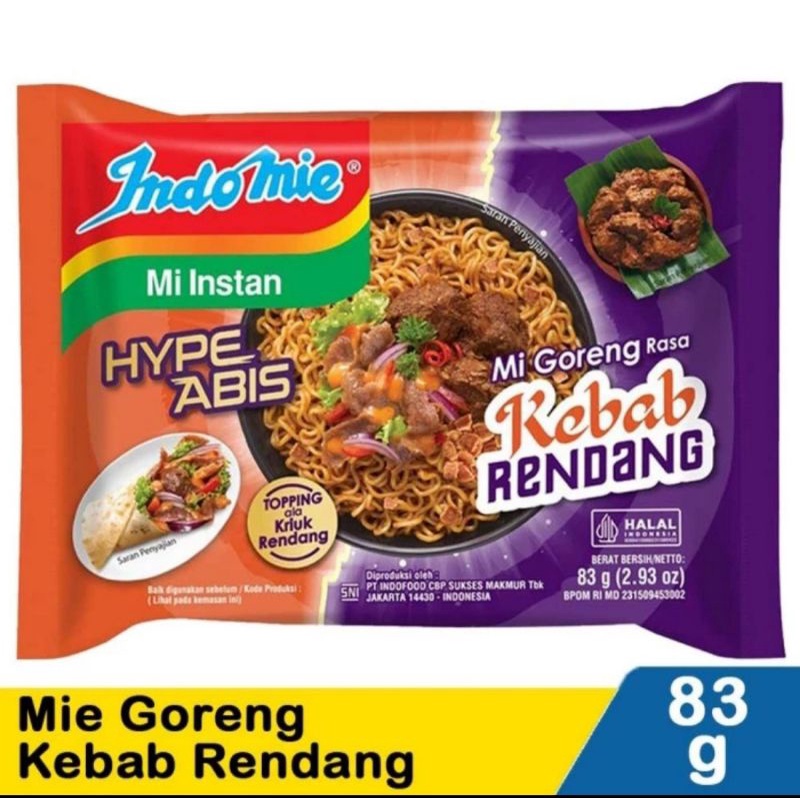Jual Indomie Goreng rasa Kebab Rendang (83 gram) | Shopee Indonesia