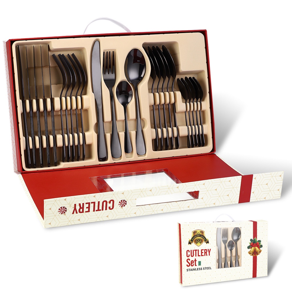 Jual luxury christmas gift box cutlery set 24pcs box / hampers