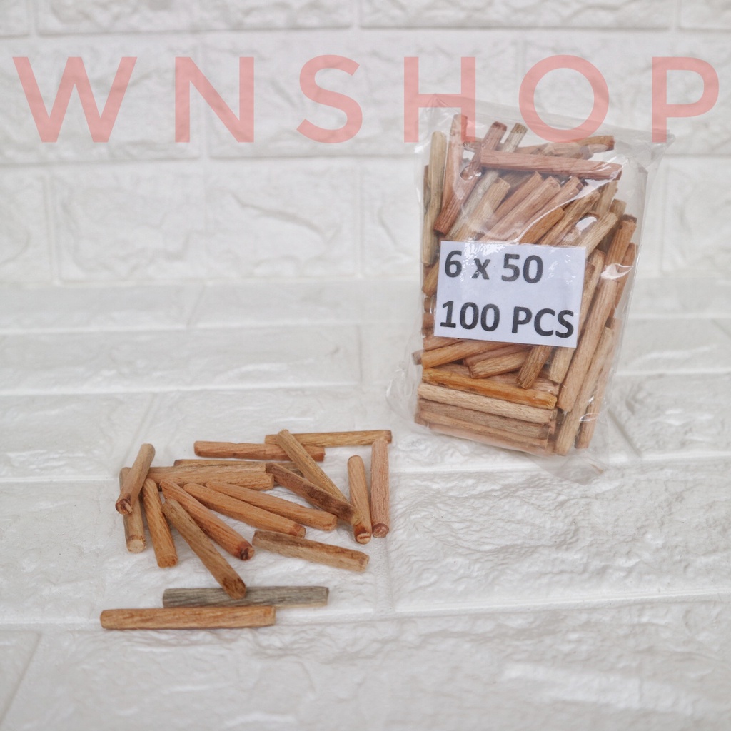 Jual Kayu Dowel Ulir 6x50 isi 100 pcs - Dowel Pin Woodworking | Shopee ...