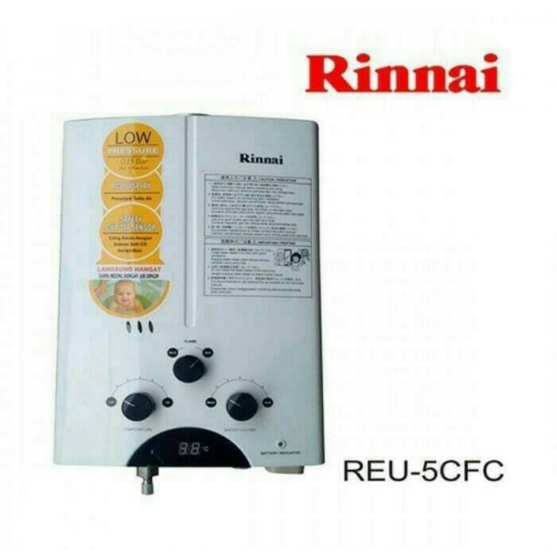 Jual WATER HEATER GAS RINNAI REU-5CFC 5 LITER GARANSI RESMI | Shopee  Indonesia
