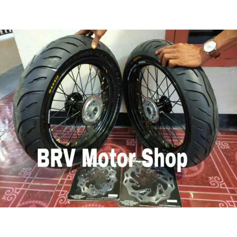 Jual Velg Super Moto Klx D Tracker 150 Velg Sumo 250-300 Tromol Ori Ban ...