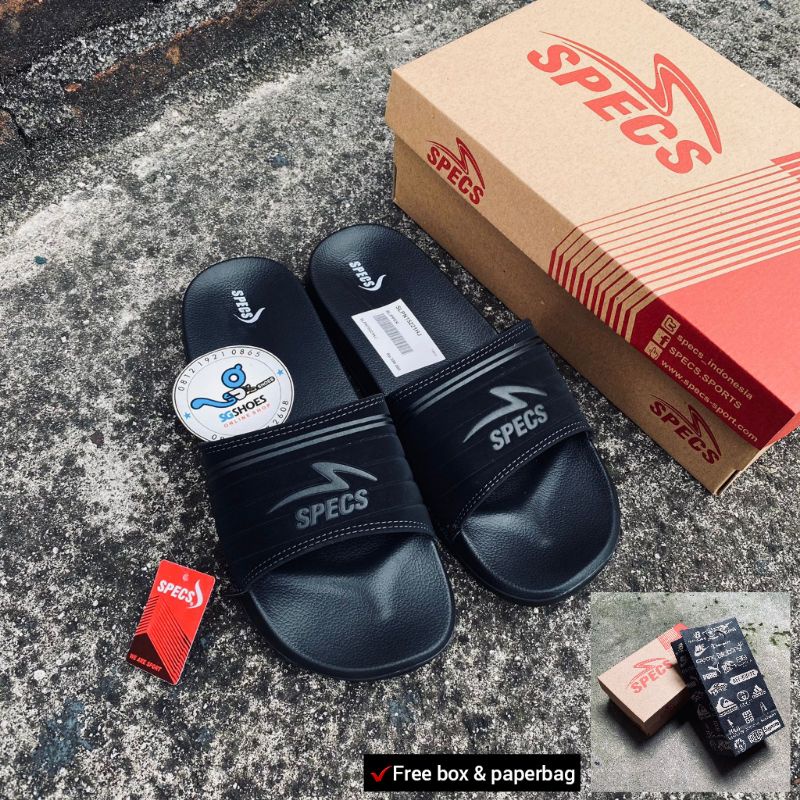 Jual Sandal Selop Slide Specs Sport Pria Bahan Pailon Piu Lembut Empuk Warna Hitam Shopee