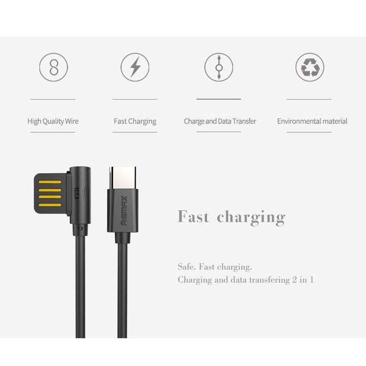 Jual Kabel Data Remax Rayen Fast Charger USB Type-C RC-075a | Shopee ...