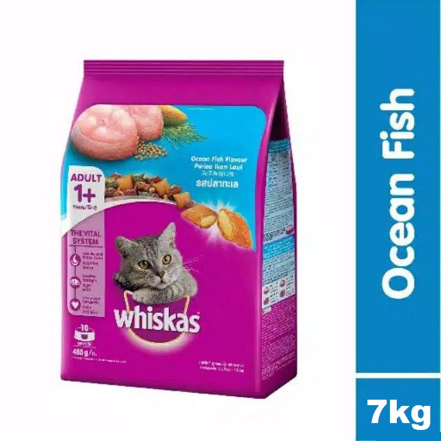 Jual Whiskas Adult Ocean Fish 7kg Makanan Kucing Dewasa Shopee