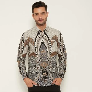 M231 Kemeja Pria Batik Panjang Hitam 1722A