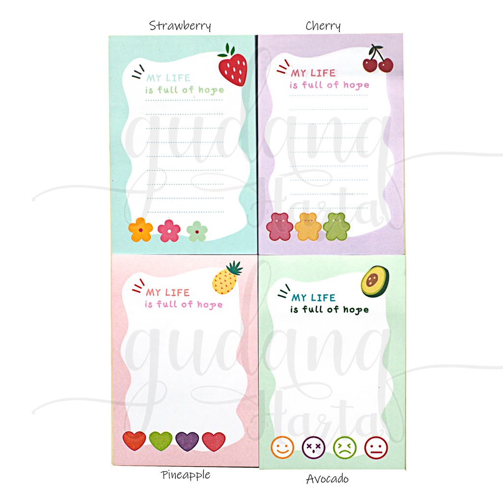 Jual Sticky Notes Full Of Hope Fruit Notes Buah Memo Lucu DIY Scrapbook ...