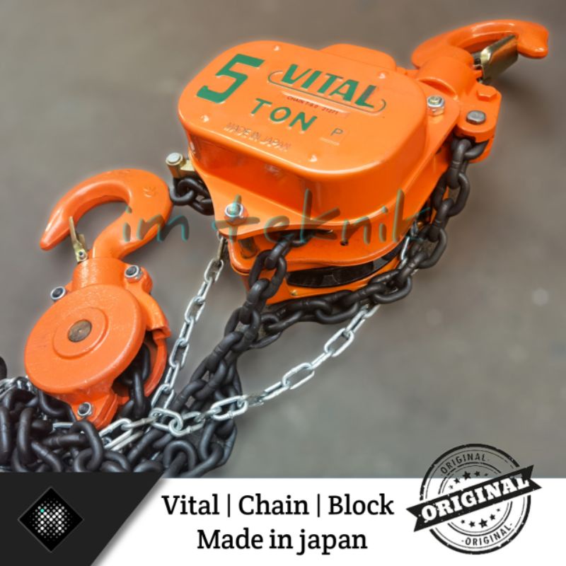 Jual VITAL takel chain block 5 ton 3 meter katrol manual rantai 2 jalur ...