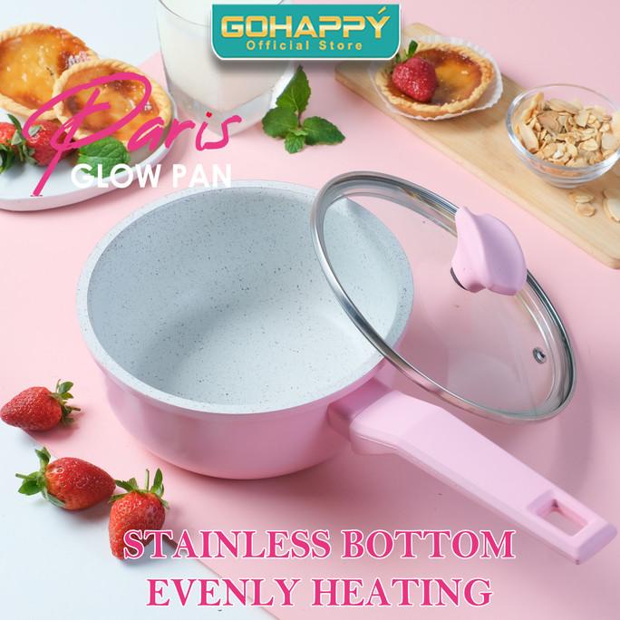 Jual MILK PAN PARIS 16 CM Glow warna rose pink GHP02 Gohappy Sauce pan ...