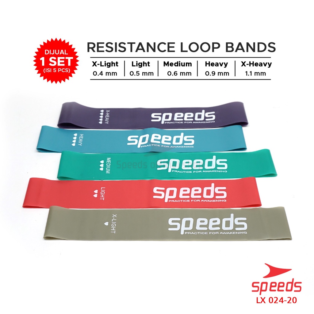 Jual Speeds Tali Resistance Loop Bands 1 Set Isi 5pcs Elastis Fitness Premium Tali Olahraga 1583