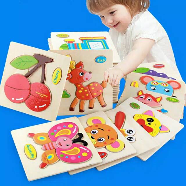 Jual Mainan Edukasi Anak Balita Alat Montessori Puzzle Kayu | Shopee
